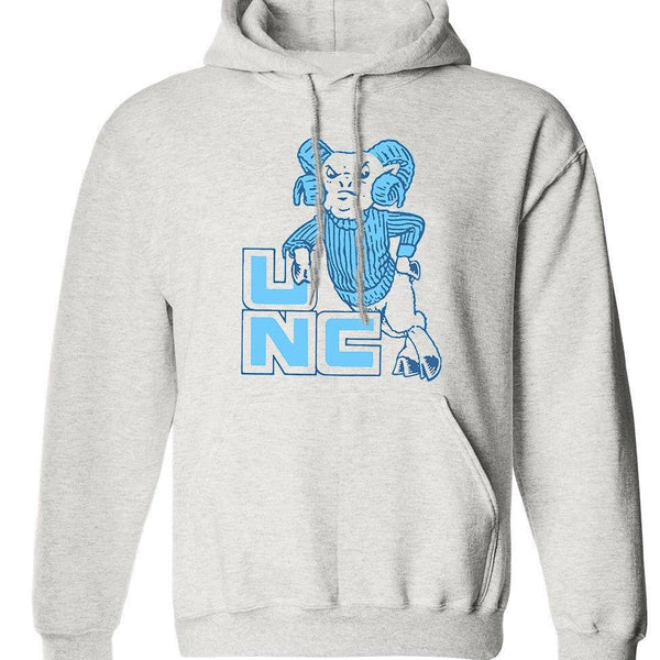 North Carolina Vintage 1960 Booster Club Sweatshirt, Tar Heels design, Old Skool Grey color, unisex sizes, crewneck or hoodie option.