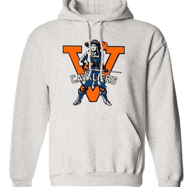Virginia Cavs Vintage Booster Club sweatshirt in grey with logo, crewneck or hoody style.