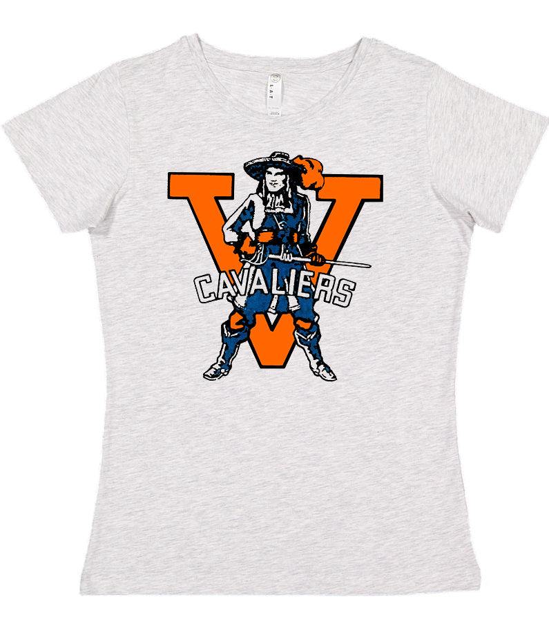 Virginia Cavs Vintage Booster Club Tee in Old Skool Grey with Cavaliers logo.