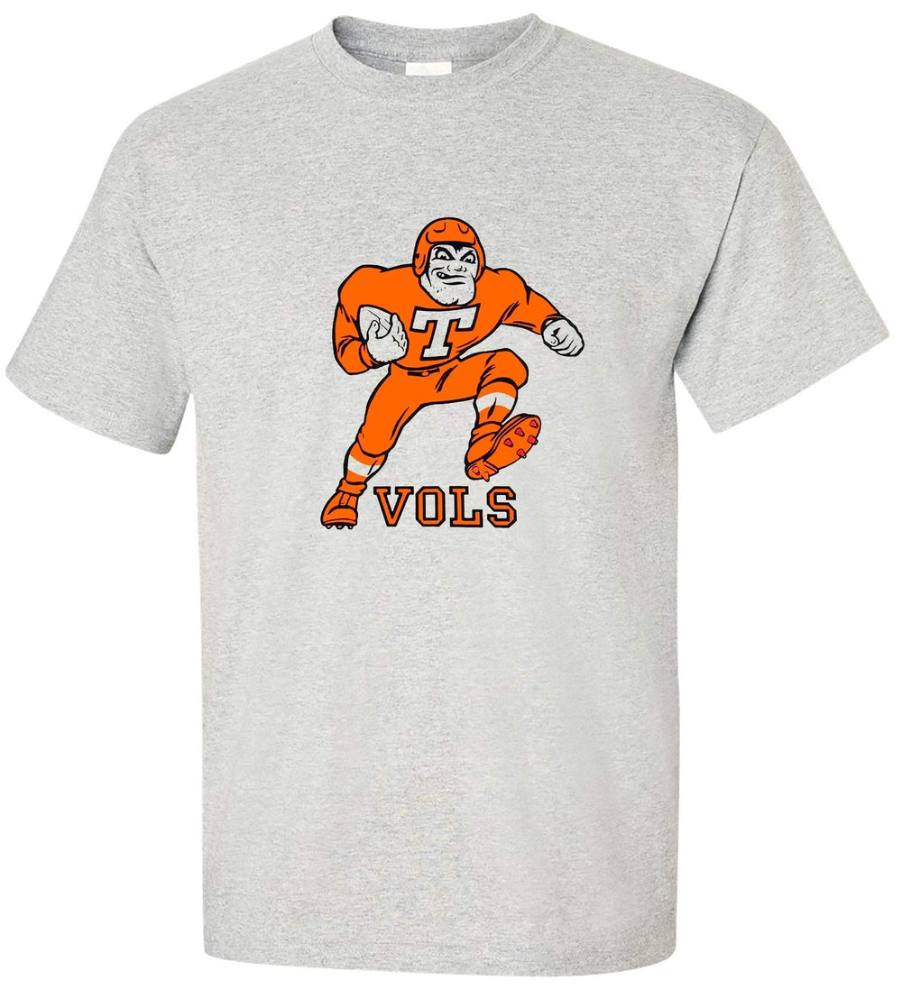 Tennessee Vols Vintage booster club tee in Old Skool Grey with classic design.