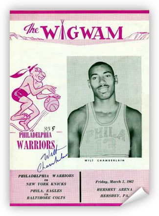 Wilt Chamberlain 100 Point Game Program Poster