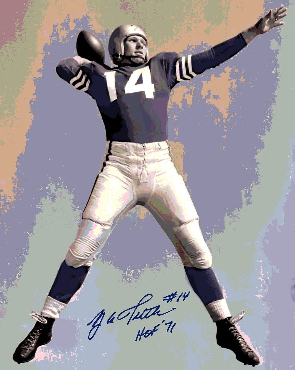 Y.A> Tittle New York Giants HOF Graphic Poster
