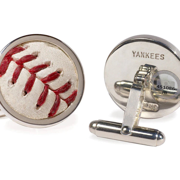 New York Yankees Game Used Baseball Cufflinks - RetroSportCo